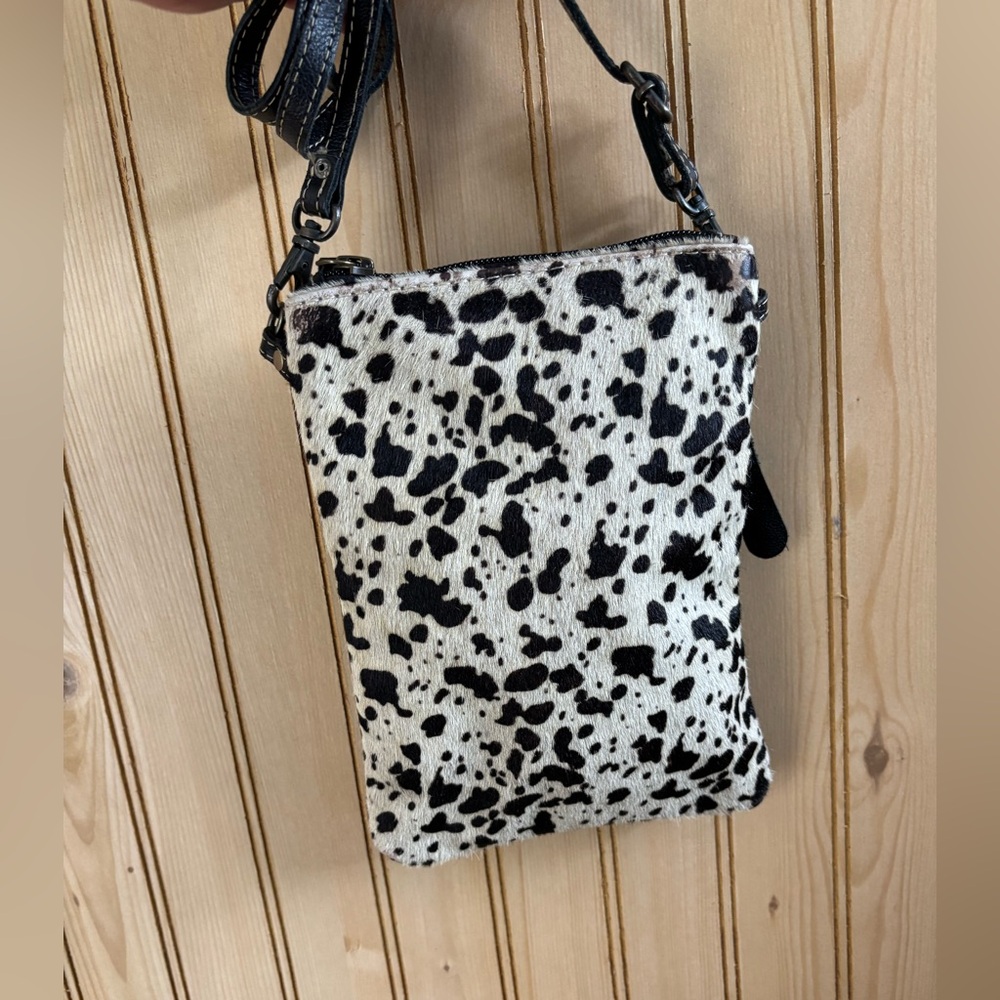 Myra Bags Leather & Cotton Crossbody Purse small Coastal Western - Picture 2 of 9